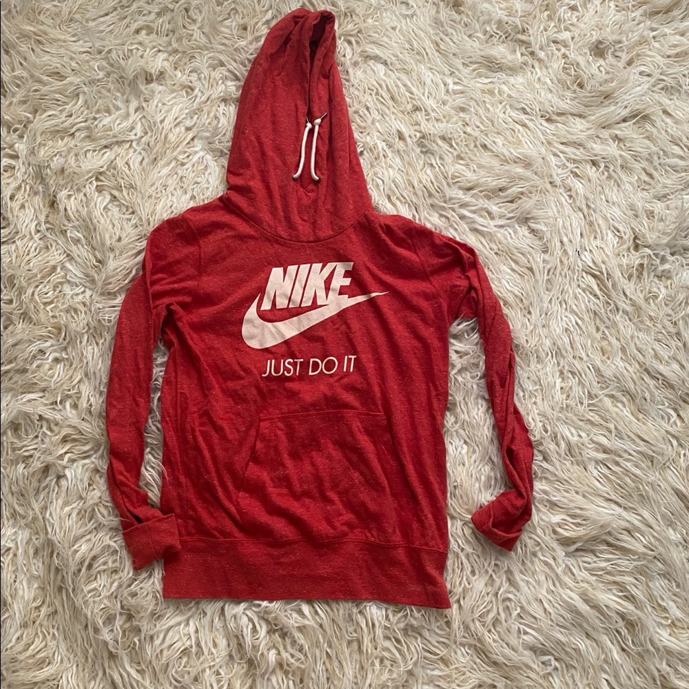 Nike Red pull over hoodie